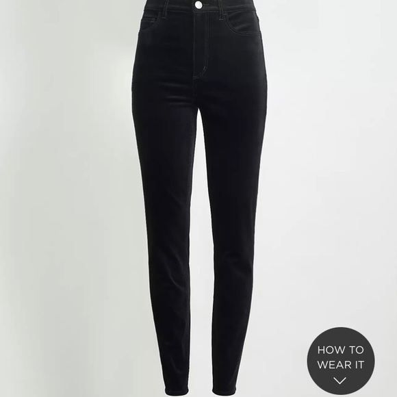 LOFT Pants - Loft black velvet skinny pants